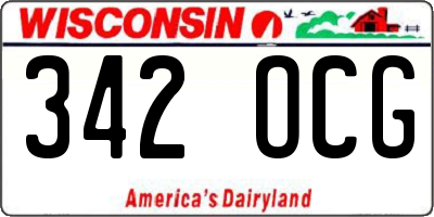 WI license plate 342OCG
