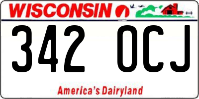 WI license plate 342OCJ