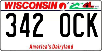 WI license plate 342OCK