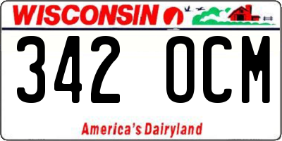 WI license plate 342OCM