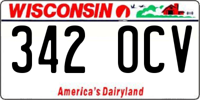 WI license plate 342OCV