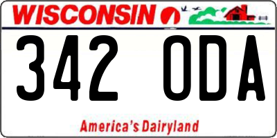 WI license plate 342ODA