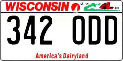 WI license plate 342ODD