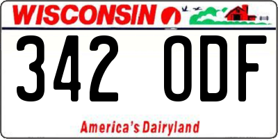 WI license plate 342ODF