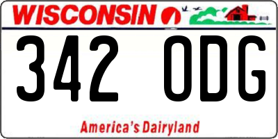 WI license plate 342ODG