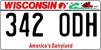 WI license plate 342ODH