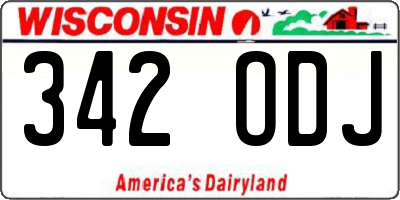 WI license plate 342ODJ