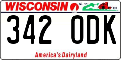 WI license plate 342ODK
