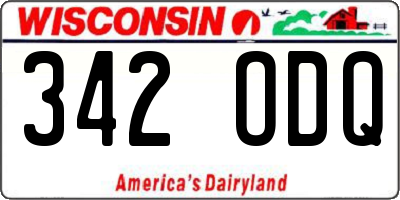 WI license plate 342ODQ