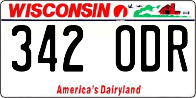 WI license plate 342ODR