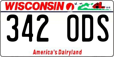 WI license plate 342ODS