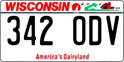 WI license plate 342ODV