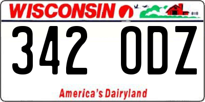 WI license plate 342ODZ