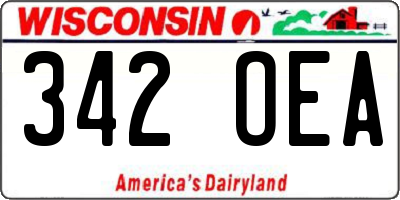 WI license plate 342OEA