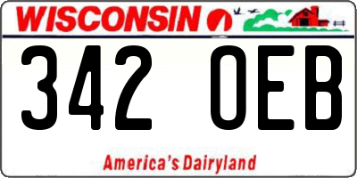 WI license plate 342OEB