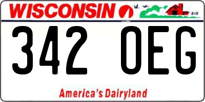 WI license plate 342OEG