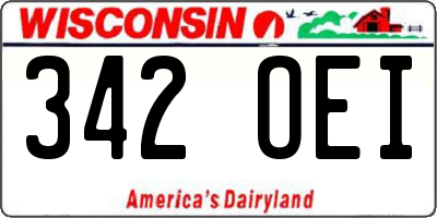 WI license plate 342OEI