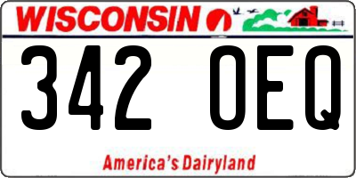 WI license plate 342OEQ