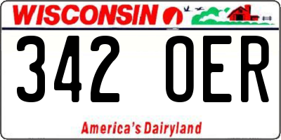 WI license plate 342OER