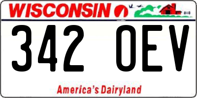 WI license plate 342OEV