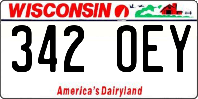 WI license plate 342OEY