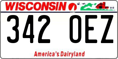 WI license plate 342OEZ