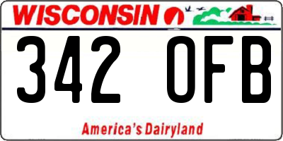 WI license plate 342OFB