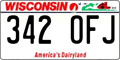 WI license plate 342OFJ