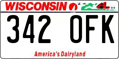 WI license plate 342OFK