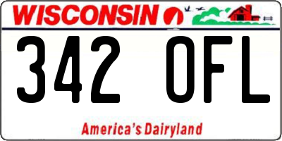 WI license plate 342OFL