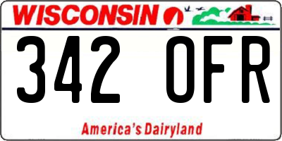 WI license plate 342OFR