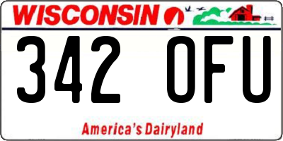 WI license plate 342OFU
