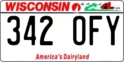 WI license plate 342OFY
