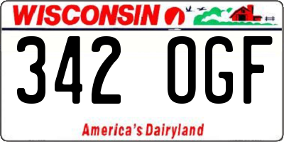 WI license plate 342OGF