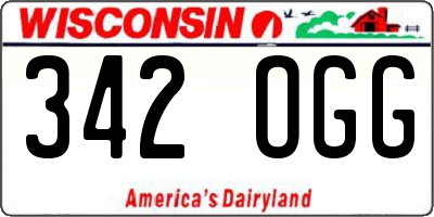 WI license plate 342OGG