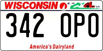 WI license plate 342OPO