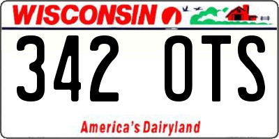 WI license plate 342OTS