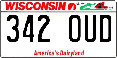 WI license plate 342OUD