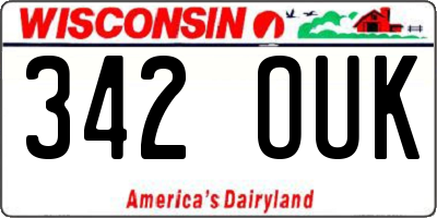 WI license plate 342OUK