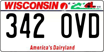 WI license plate 342OVD