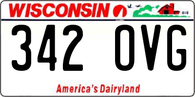 WI license plate 342OVG
