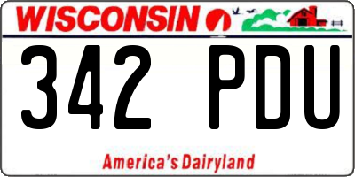 WI license plate 342PDU