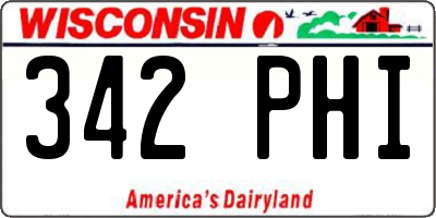 WI license plate 342PHI