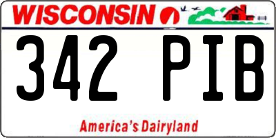 WI license plate 342PIB