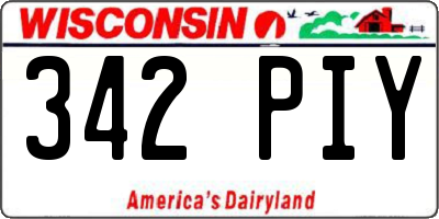 WI license plate 342PIY