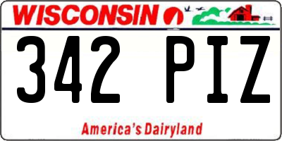 WI license plate 342PIZ