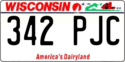 WI license plate 342PJC