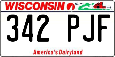 WI license plate 342PJF