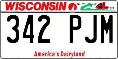 WI license plate 342PJM