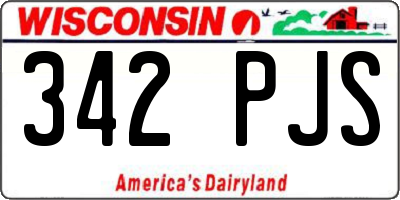 WI license plate 342PJS